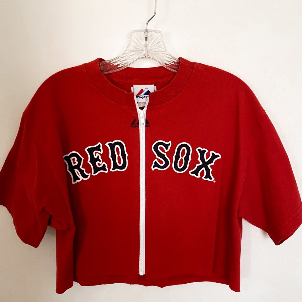 Boston Red Sox Zipper Crop Tee